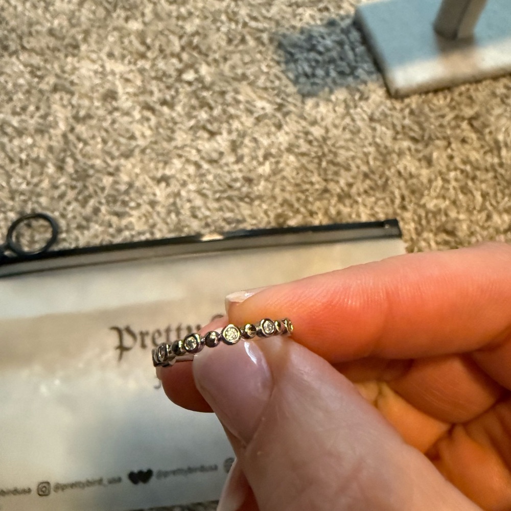 New!! Thin Stackable White Gold Plated Ring Size … - image 5